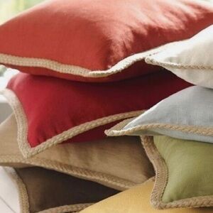 Pottery Barn Red and Tan Accent Pillows